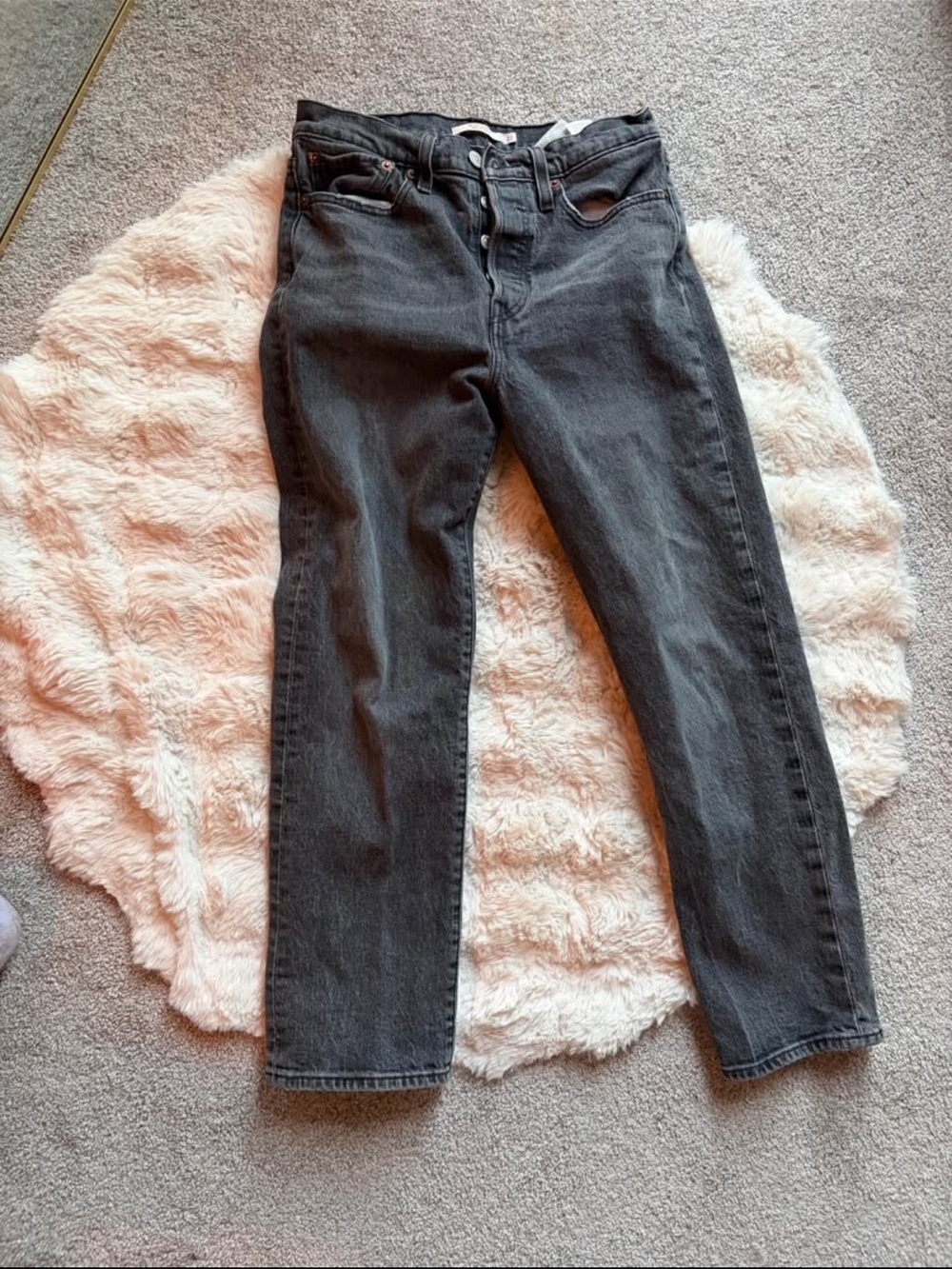 Levi's Straight Leg Jeans - Washed Black